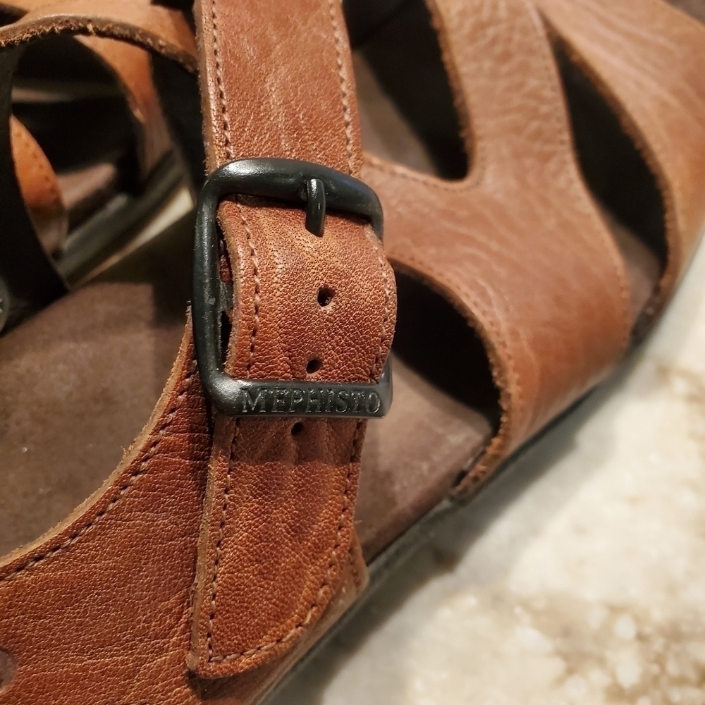 Mephisto Leather Strappy Comfort Sandals - Picture 6 of 9
